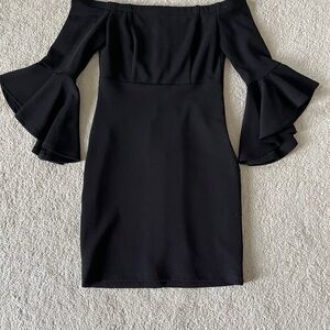 Teeze Me Black Flared Sleeve Dress